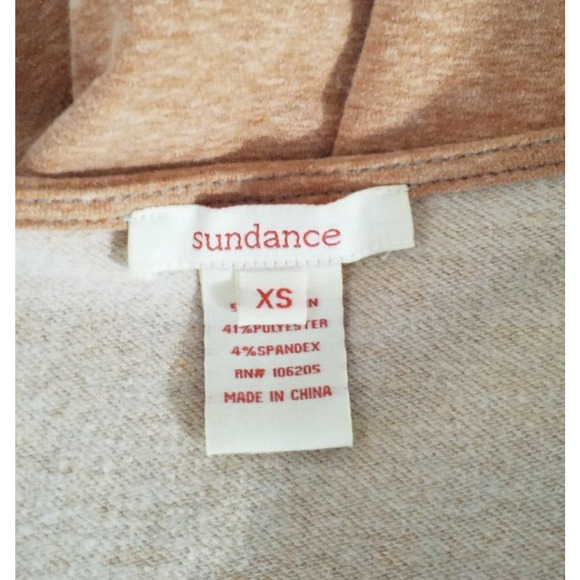 Sundance Beige Faux Wrap Pullover Top Women’s XS Long Sleeve Pockets V-Neck - Picture 6 of 7